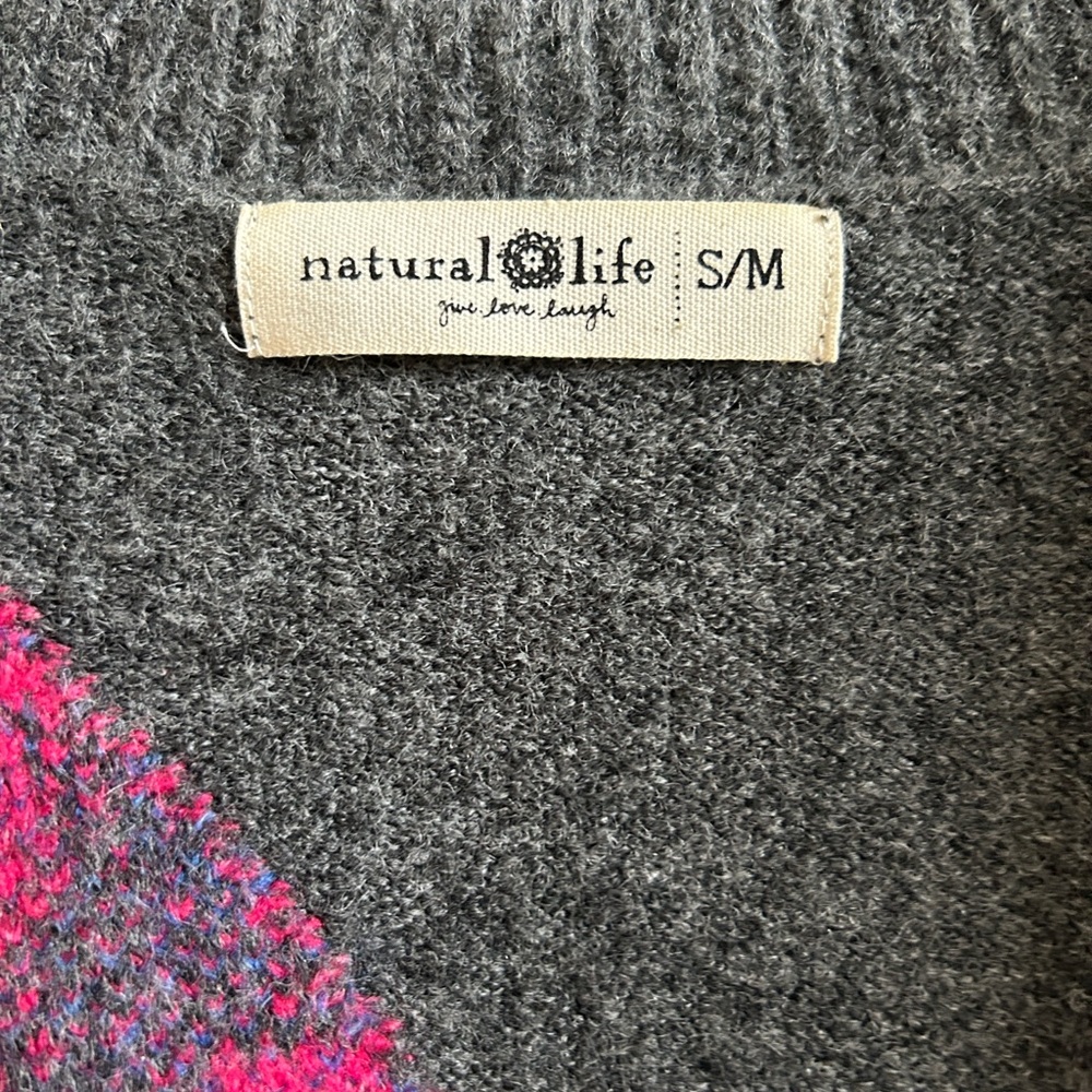 NATURAL LIFE Colorful Floral Gray Cardigan - Picture 2 of 9